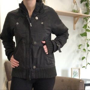 BENCH Bomber Jacket Black size Med, Medium Weight Perfect for Wet/Cool Evenings